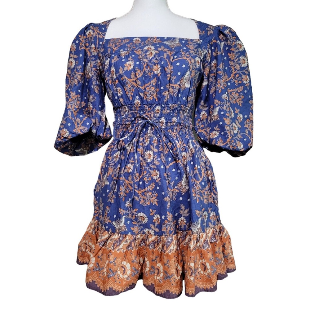 HOUSE of HARLOW 1960 Nastassia Blue Balloon Sleeve Mini Dress XL